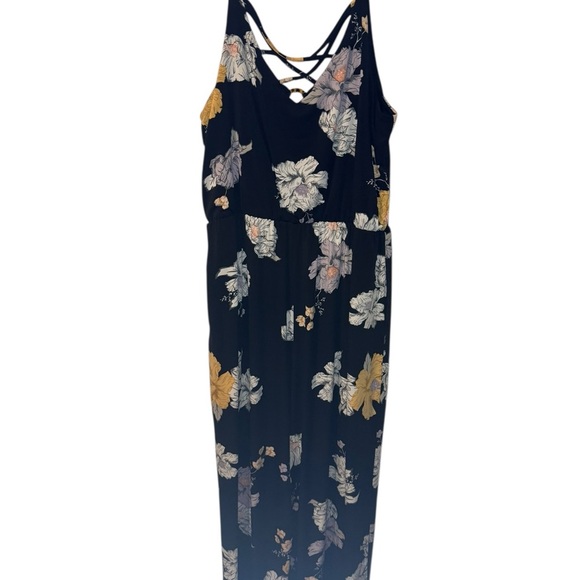 Maurices Blue and Gold Sleeveless V-Neck Maxi Sundress - Picture 2 of 3